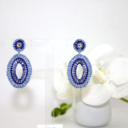 Oval chic blue Ohrring