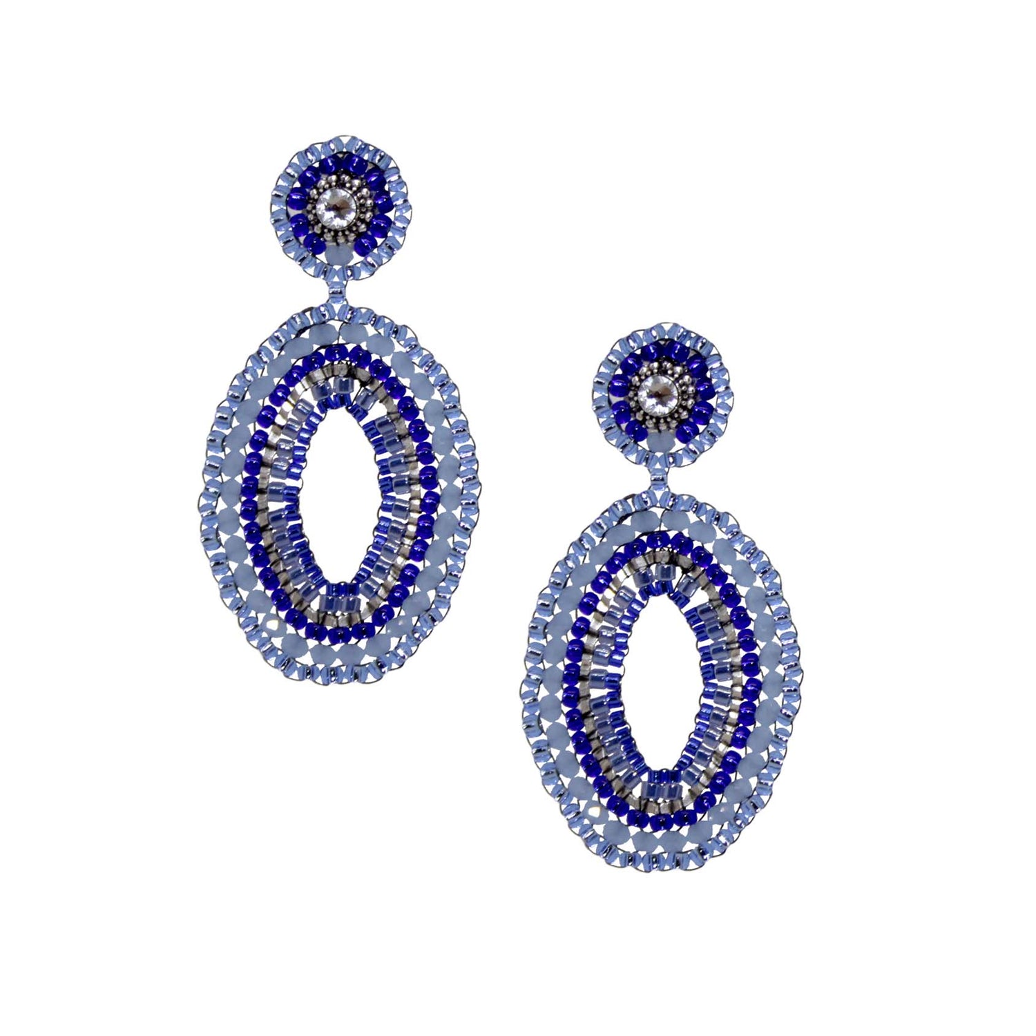 Oval chic blue Ohrring